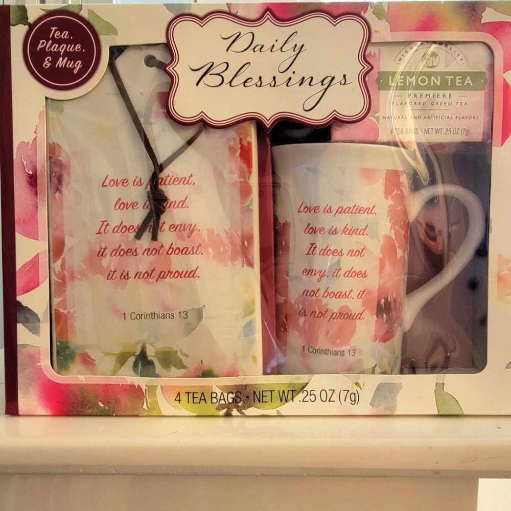 Daily Blessings Tea, Mug & Plaque Set